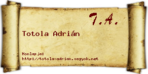 Totola Adrián névjegykártya
